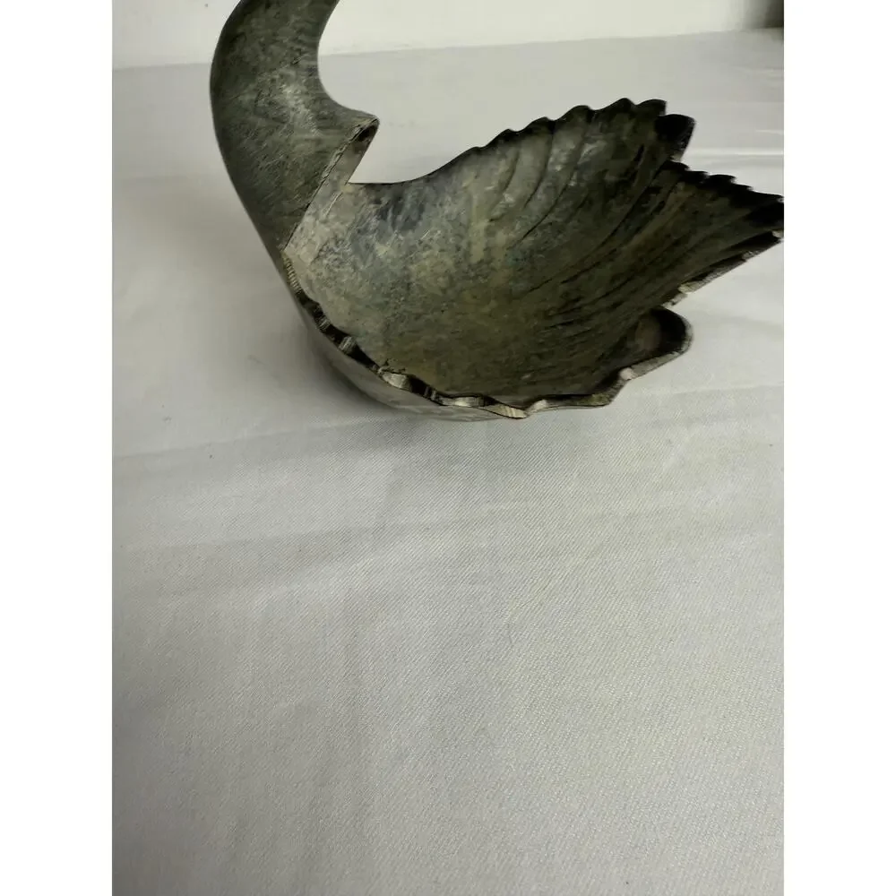 Vintage World Market Swan Metal Trinket Candy Dish Decorative Bowl